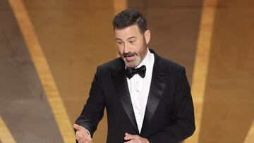 Jimmy Kimmel hosts the Oscars show at the 95th Academy Awards in Hollywood, Los Angeles, California, U.S., March 12, 2023. REUTERS/Carlos Barria