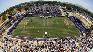 Imagen de la pista central del Santa Ponsa Club, sede del Mallorca Championships de Tenis.