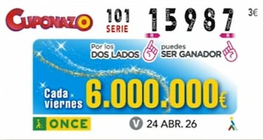 Cuponazo de la ONCE: comprobar los resultados del sorteo hoy, viernes 24 de abril