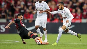 Atl&eacute;tico Paranense y Fluminense en el partido de ida de la semifinal de Copa Sudamericana 2018