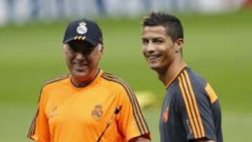 Carlo Ancelotti con Cristiano Ronaldo.