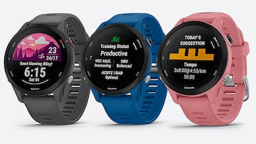 El Garmin Forerunner 255 está disponible en tres colores.