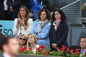 Ana María Parera, Maribel Nadal, María Pascual y Xisca Perelló durante el partido de Rafa Nadal en el Mutua Madrid Open.