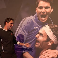 Hay que quererle: la broma de Federer con Nadal al ver un cartel de los dos juntos