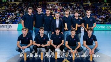 Los once canteranos del Barça, campeones de Europa de balonmano,