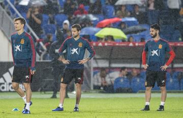 Diego Llorente, Íñigo Martínez e Isco.