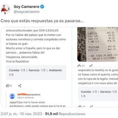 La respuesta de un hostelero a un cliente que “ya es pasarse”: “Venías muerto de hambre”