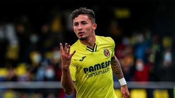 Yeremy Pino of Villarreal celebrates a goal during the Santander League match between Villareal CF and RCD Espanyol at the Ceramica Stadium on February 27, 2022, in Valencia, Spain.
AFP7
27/02/2022 ONLY FOR USE IN SPAIN