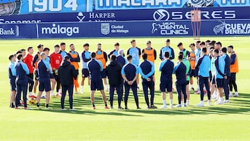 El Málaga concentrado en el pr´ñoximo duelo..