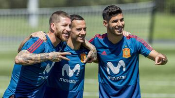 Sergio Ramos, Lucas V&aacute;zquez y Asensio.