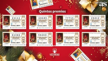 23112, 25412, 60649, 61366, 77715 y 94273, quintos premios del sorteo de la Lotería de Navidad 2025.