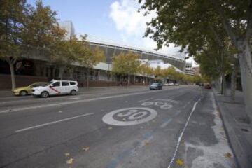 Alrededores del estadio Santiago Bernabéu.