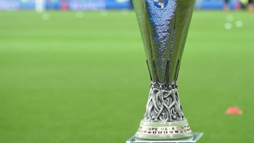 The UEFA Europa League trophy prior to the final