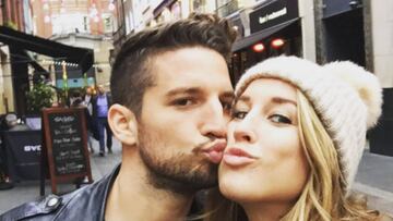 El futbolista belga del Napolés Dries Mertens con su mujer Kat Kerkhofs