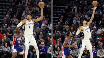 Gran superioridad física del jugador de los Spurs nacido en Le Chesnay, Victor Wembanyama, frente a los jugadores de los Kings.