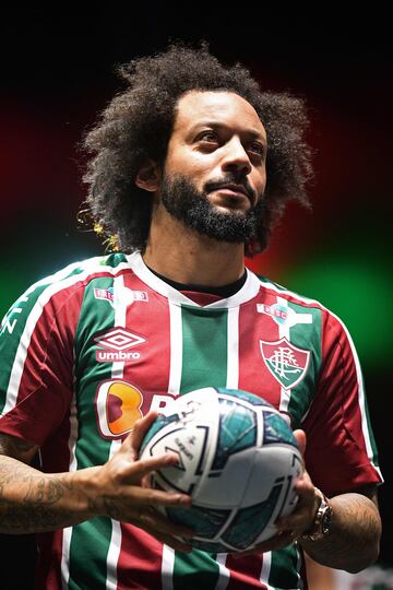 Marcelo con la camiseta del Fluminense.