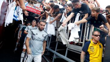 Carvajal, durante una pretemporada del Real Madrid.
