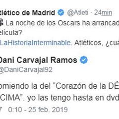 El Atleti ironiza con el penalti a Casemiro: "La historia interminable" y Carvajal contesta