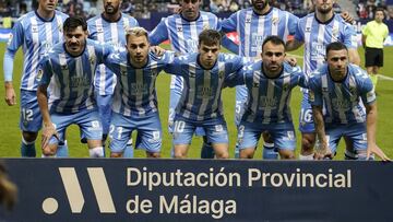 Alineación del Málaga contra el Tenerife.