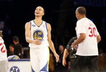 Stephen Curry junto a su padre, Dell Curry.