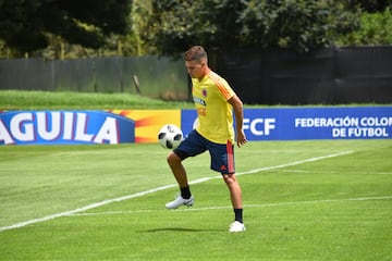 La Selección Colombia trabaja en la Sede de la Federación Colombiana de Fútbol en Bogotá con el grupo casi completo. Fabra, Borja, Mateus, Lerma y compañía se alistan para el partido de despedida, el viaje a Italia y el Mundial.