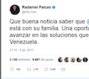 Falcao celebró la salida de la cárcel de Leopoldo López