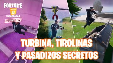 Fortnite Capítulo 2 - Temporada 2 | Desafío de Travesuras de Miaúsculos: monta en Acumulaciones Airadas, y en una tirolina y utiliza un pasadizo secreto en una misma partida