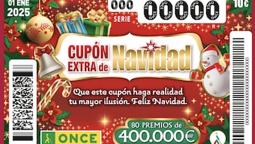 Cupón Extra Navidad de la ONCE: comprobar los resultados del sorteo de hoy, miércoles 1 de enero