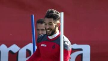 Álvaro González, durante un entrenamiento.
