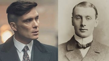 Thomas Shelby (Cillian Murphy) y Billy Kimber, hombre en el que está inspirado el personaje de la serie.