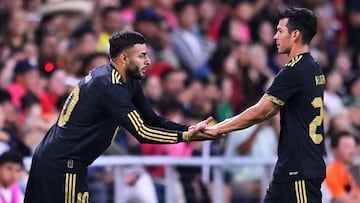 Alexis Vega and Hirving Lozano of Mexico during the match Mexico National Team Mexico and Korea Republic National team as part International Friendly match at Geodis Park Coliseum, on September 09 2025, in Nashville, Tennessee, United States.