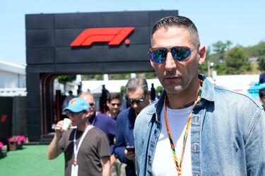  El ex futbolista italiano Marco Materazzi, a su llegada al circuito de Barcelona-Cataluña, en Montmeló (Barcelona).