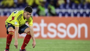 Andrés Salazar durante un partido de la Selección Colombia en el Sudamericano Sub 20.