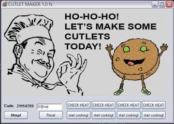 La interfaz del malware Cutlet Maker