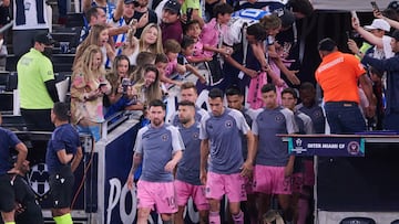 Lionel Messi of Inter Miami during the quarterfinals second leg match between Monterrey and Inter Miami as part of the CONCACAF Champions Cup 2024, at BBVA Bancomer Stadium on April 10, 2024 in Monterrey, Nuevo Leon Mexico.
