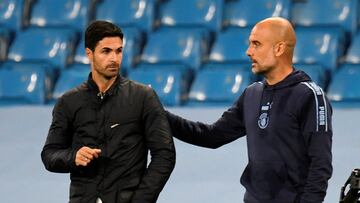 Mikel Arteta y Pep Guardiola.