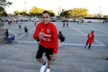 Los seleccionados visitaron la estatua de Rocky Balboa en Filadelfia.