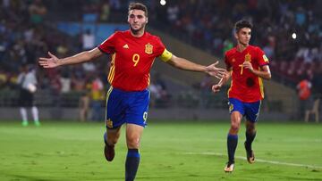 Abel Ruiz celebra uno de los seis goles que ha marcador ya en este Mundial.