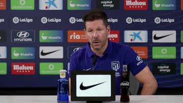 Diego Pablo Simeone comparece en la previa del derbi madrileño.