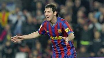 <b>A MÁS DE CIEN. </b>Leo Messi explotó de alegría, después de conseguir superar a Palop en pasado sábado.