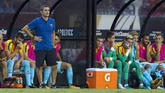 Ernesto Valverde, en el banquillo durante el encuentro de la International Champions Cup entre el Barcelona y el Manchester City.