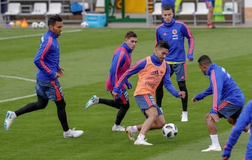 La Selección Colombia realizó su primer entrenamiento abierto al público en el estadio Sviyaga en Rusia, preparando el debut mundialista del 19 de junio ante Japón en Saransk. James y Barrios, los ausentes.