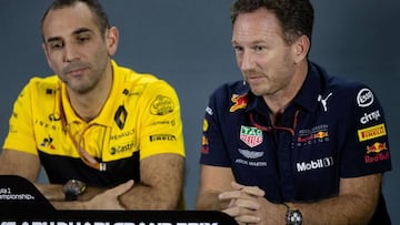 Abiteboul, jefe de Renault, y Horner, jefe de Red Bull.