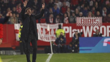 Simeone, en el Pizju&aacute;n, durante el Sevilla-Atl&eacute;tico del que fue luego expulsado.