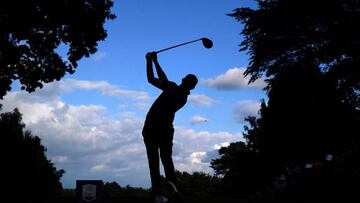 Matt Fitzpatrick tees off on the 17th hole during day three of the BMW PGA Championship at Wentworth Golf Club, Virginia Water. Picture date: Saturday September 10, 2022. (Photo by Adam Davy/PA Images via Getty Images)