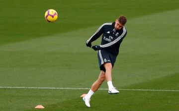 Real Madrid's Sergio Ramos during training