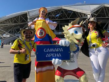 Miles de colombianos están en el Samara Arena para alentar a la Selección y empujarla a la victoria ante Senegal para asegurar su cupo en octavos de final.