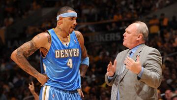 Kenyon Martin y George Karl en el Staples Center