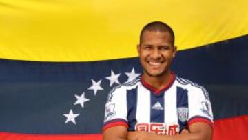 Rondón posa con la camiseta del West Bromwich Albion.
