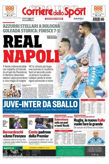 Italia cree en la hazaña: "Es un 'Real Nápoles'. Madrid, ¿viste?"